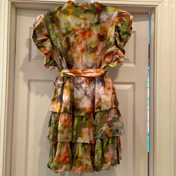 Marie Oliver Emery tiered ruffle mini dress sz xl - Picture 3 of 6